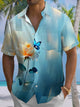 Alohadaddy Hawaiian Unsupported Floral Print Art Buttons Pockets Cardigan Stretch Large Size Short Sleeve Shirt