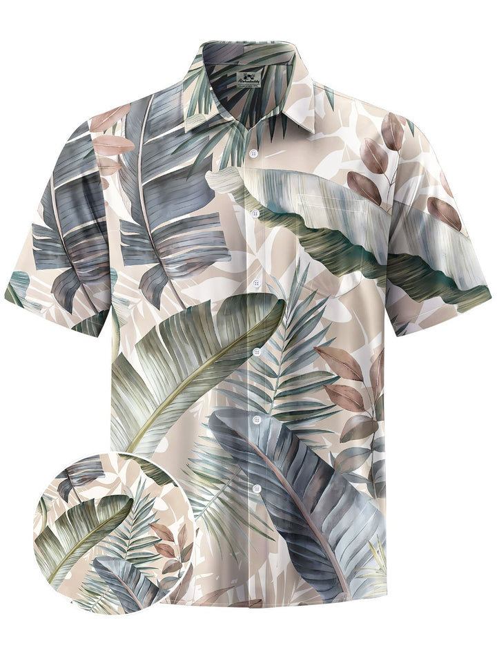 Alohadaddy® Hawaiian Leaves Printed Moisture Wicking Men&