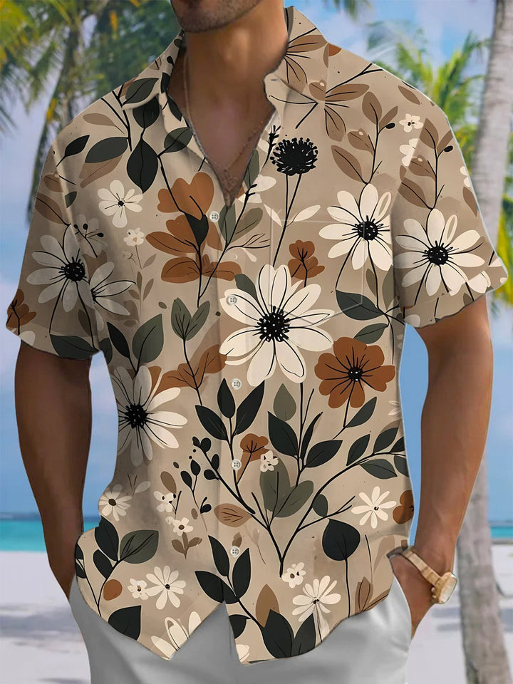 Alohadaddy® Vintage Floral Art Print Moisture Wicking Men&
