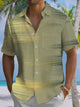 Alohadaddy® Vintage Stripe Art Print Men's Moisture Wicking Short Sleeve Shirt Big & Tall