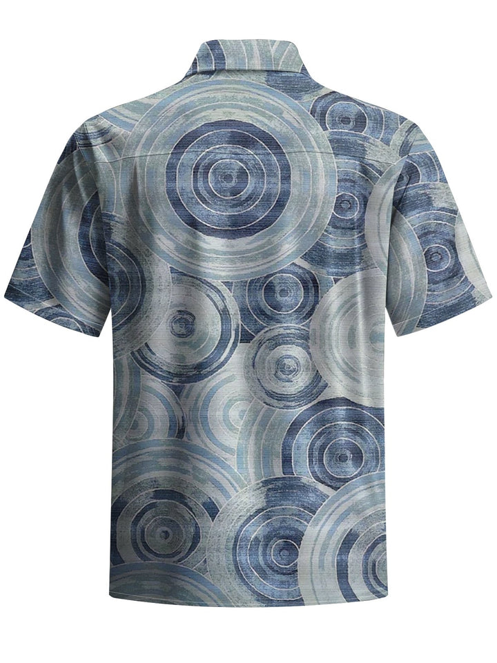 Alohadaddy® Vintage Geometric Art Print Chest Pocket Men&