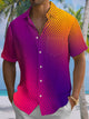 Alohadaddy® Men's Casual Polka Dot Gradient Printed Art Chest Pocket Short Sleeve Shirt Big & Tall