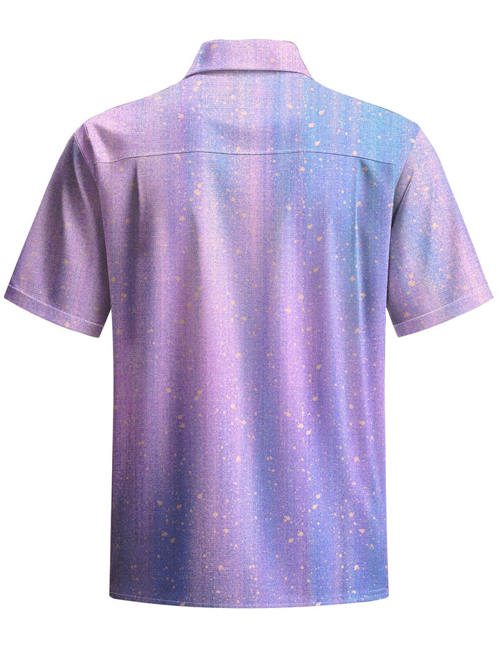 Alohadaddy® Casual Ombre Printed Art Chest Pocket Men&