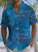 Alohadaddy® Casual Branch Art Print Chest Pocket Stretch Men's Short Sleeve Shirt Big & Tall