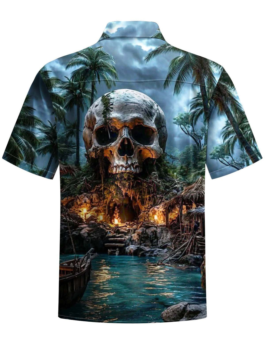 Alohadaddy® Hawaiian Skull Island Print Art Pocket Elastic Men&