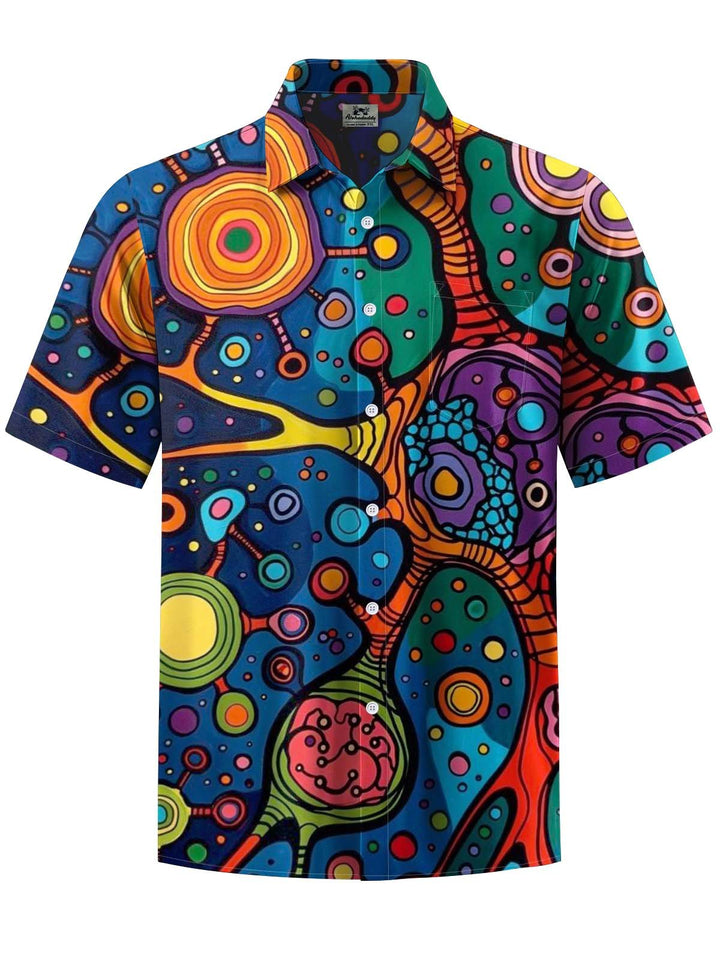 Alohadaddy® Retro Abstract Art Print Chest Pocket Men&