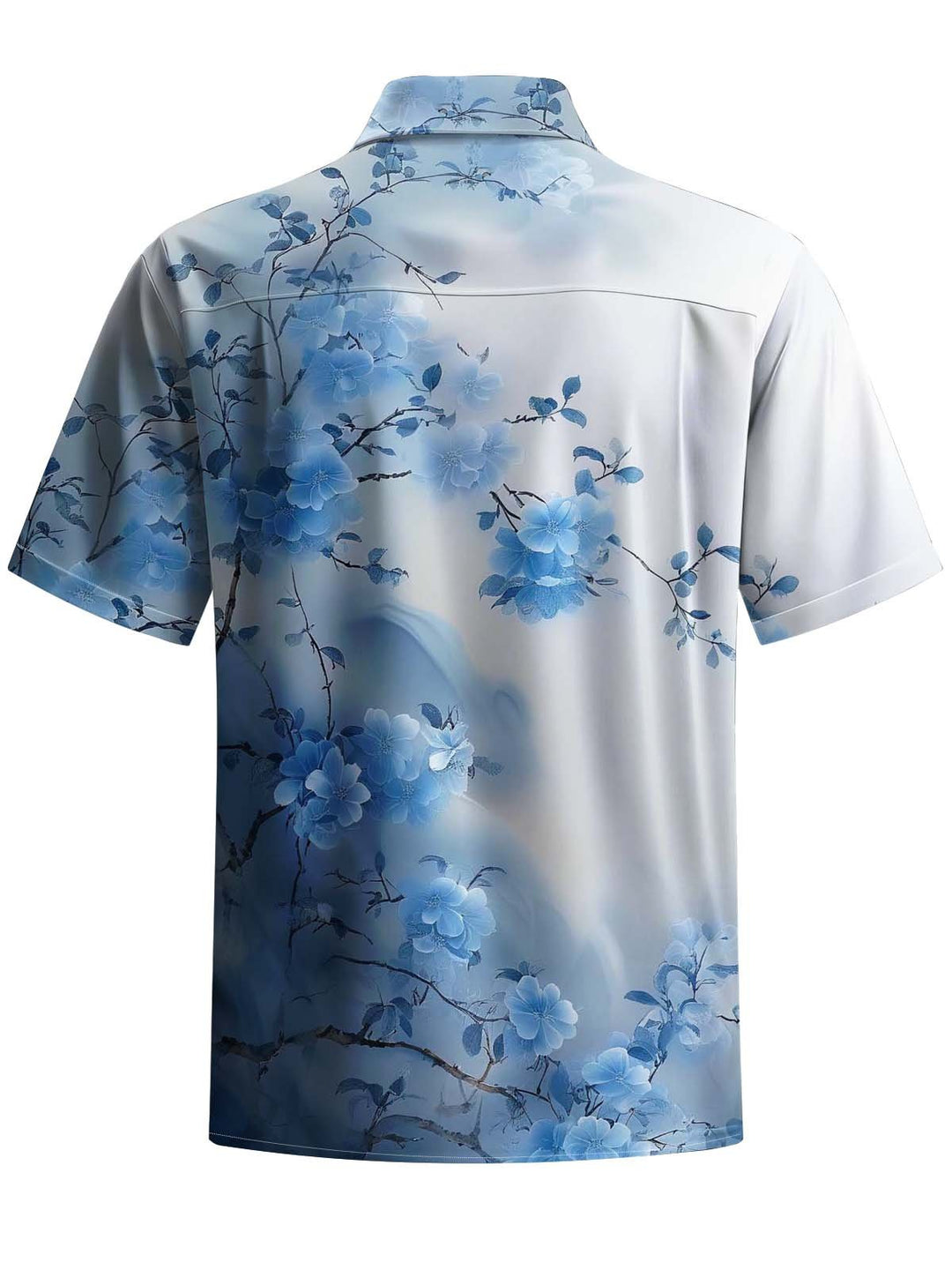 Alohadaddy® Casual Floral Art Print Chest Pocket Stretch Men&