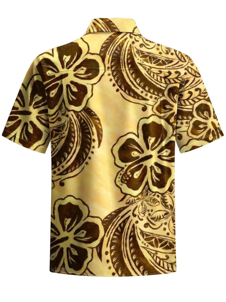 Alohadaddy® Vintage Floral Print Art Pocket Stretch Men&