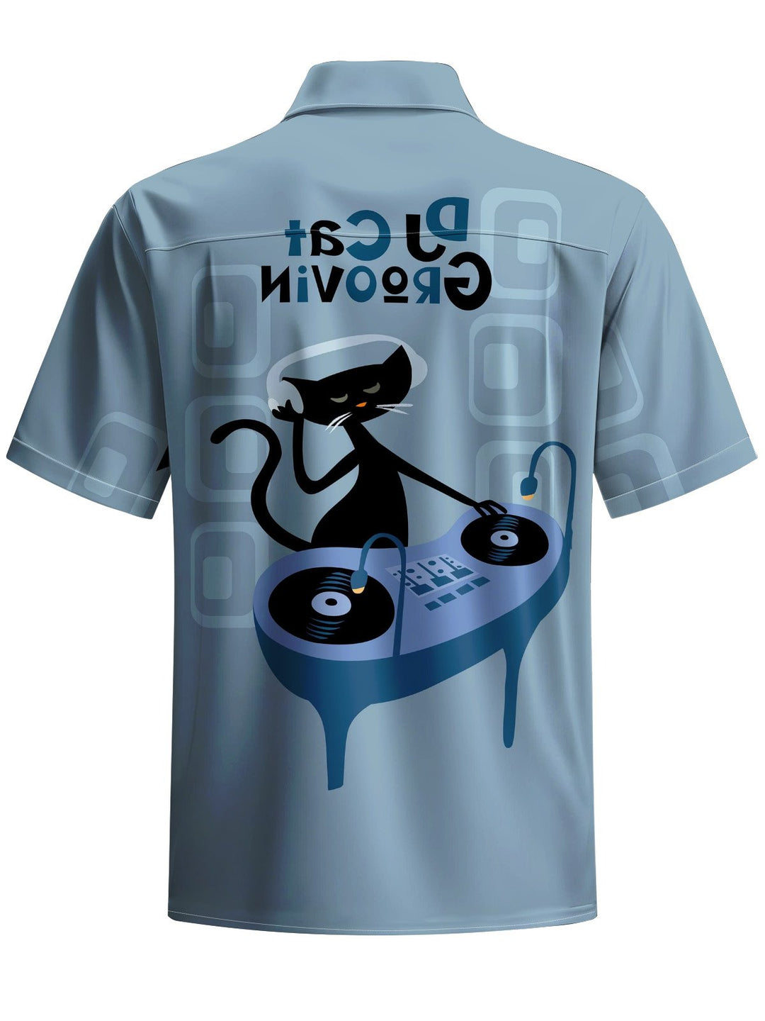 Alohadaddy® Casual Geometric DJ Cat Art Print Pocket Stretch Men&