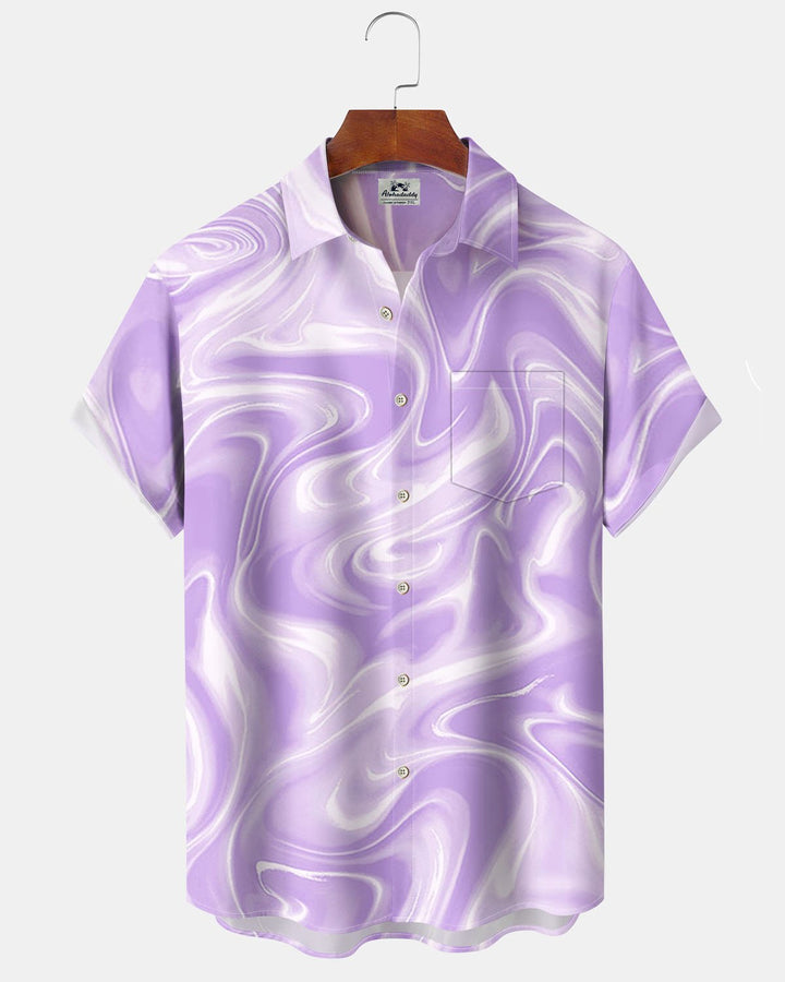 Alohadaddy® Casual Abstract Art Print Stretch Button Pocket Men&