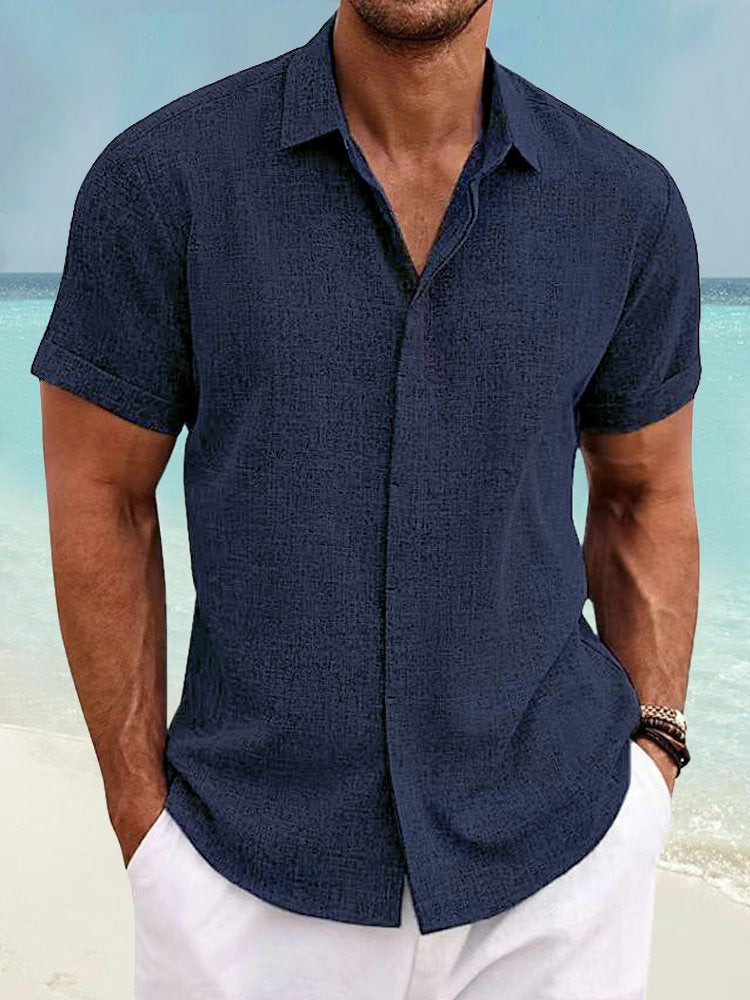Alohadaddy Basic Cotton Linen Plain Men&