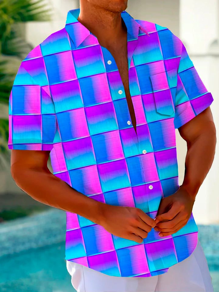 Alohadaddy Hawaiian Geometric Gradient 3D Print Men&
