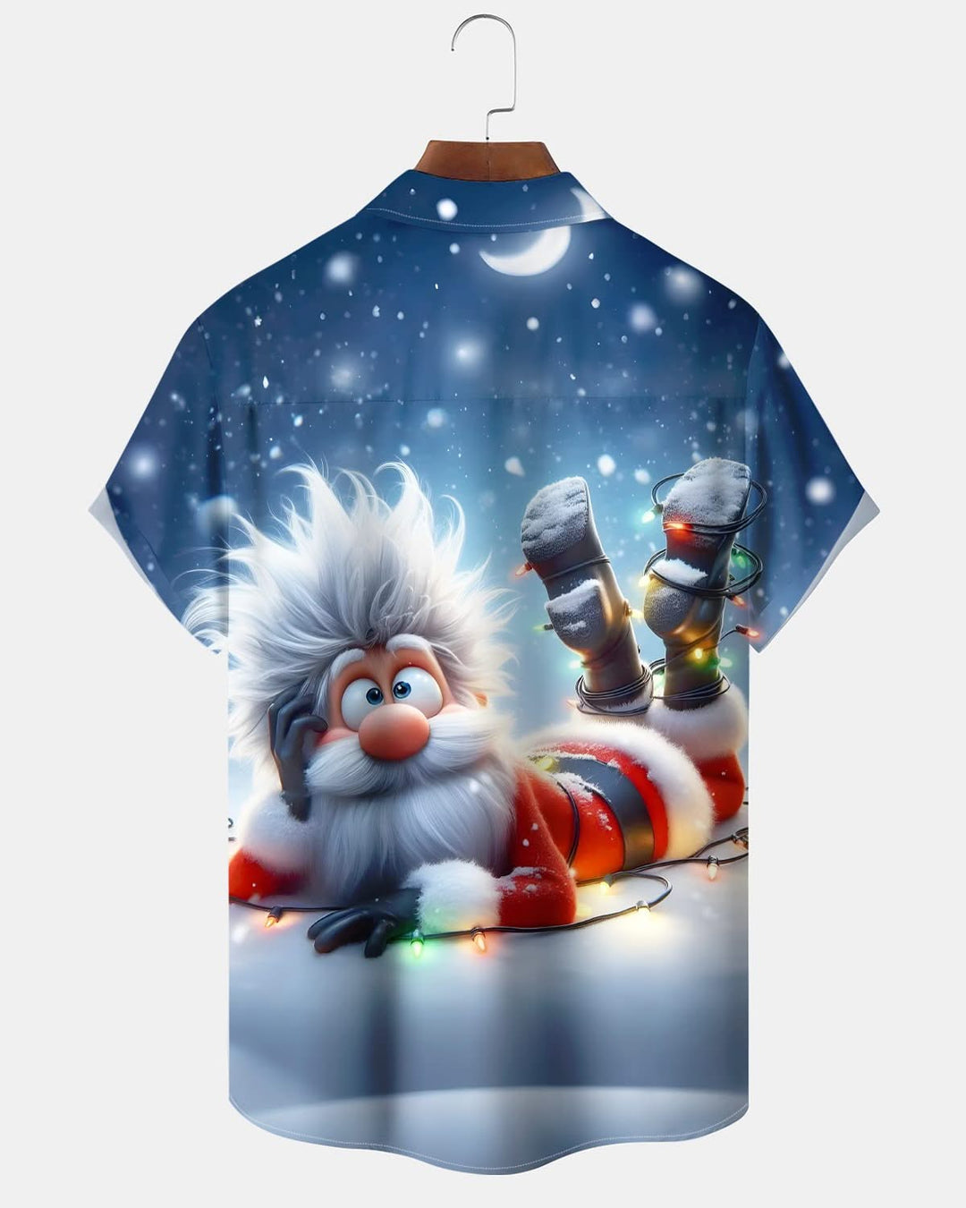Alohadaddy® Holiday Christmas Cartoon Snow Santa Claus Colorful Lights Men&