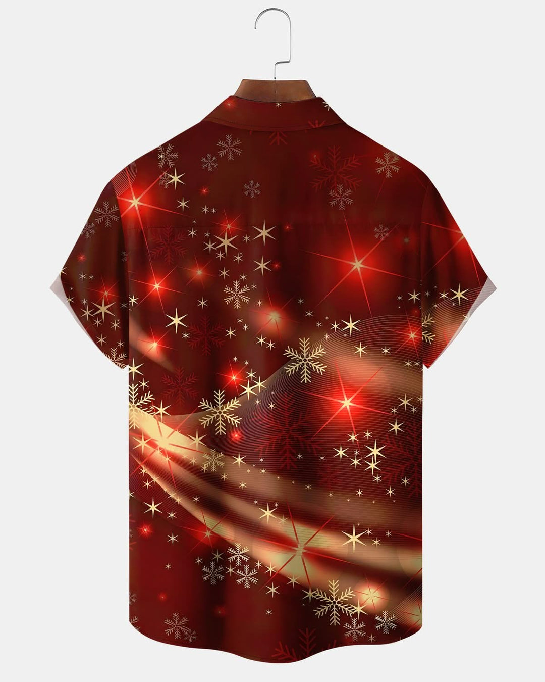Alohadaddy® Christmas Snowflake Print Casual Stylish Hawaiian Shirt Summer Shirts Pocket Short Sleeve Shirt Big Tall