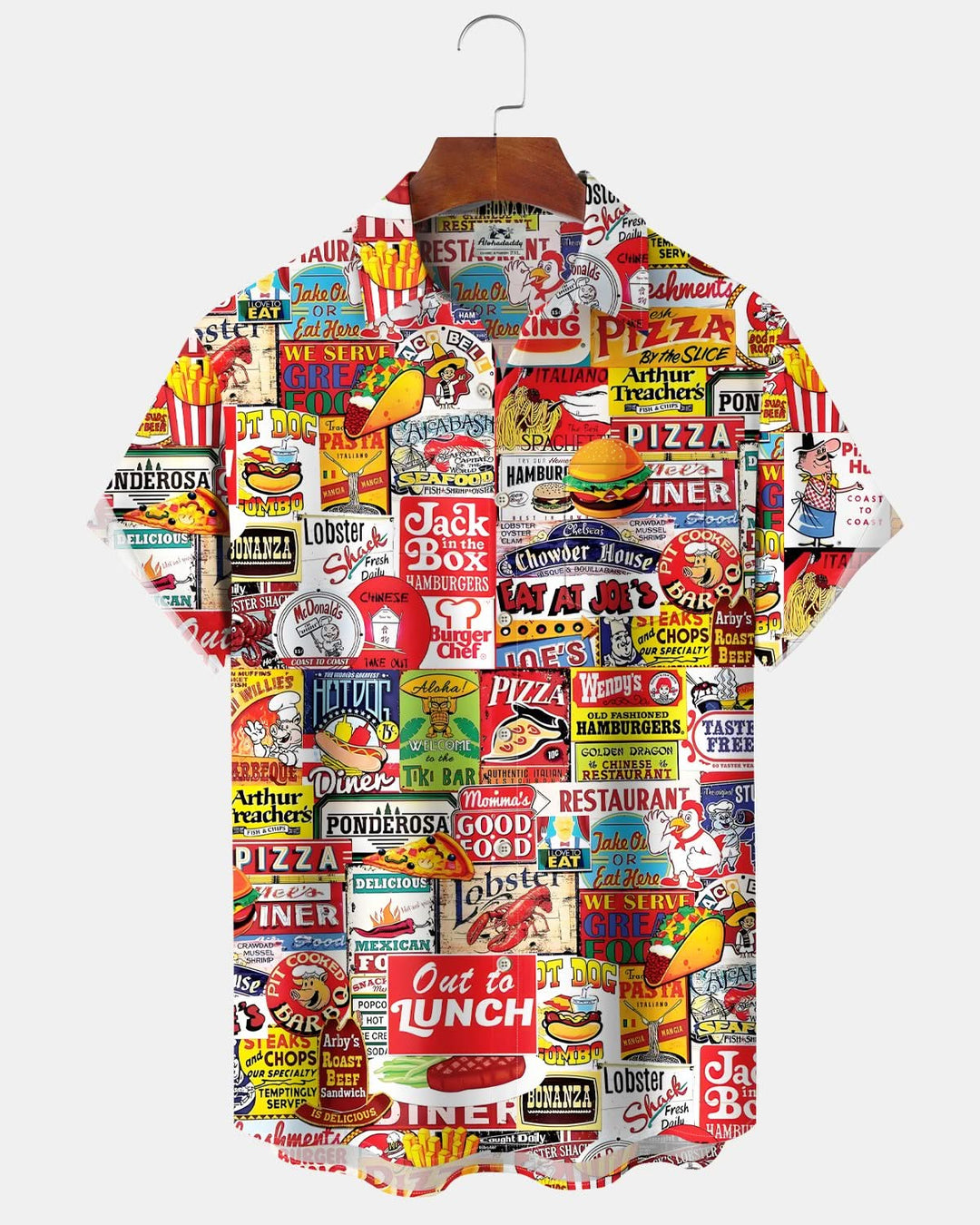 Alohadaddy® Retro Hawaiian Cocktail Poster Pizza Fries Men&