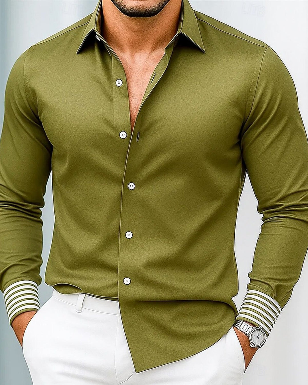 Alohadaddy® Satin Basic Solid Color Striped Patchwork Men&