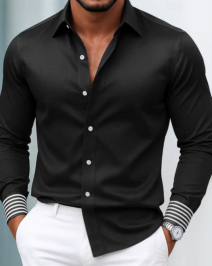 Alohadaddy® Satin Basic Solid Color Striped Patchwork Men&