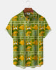 Alohadaddy® Retro Cartoon Movie Puppy Geometric Men's Short-Sleeve Shirt