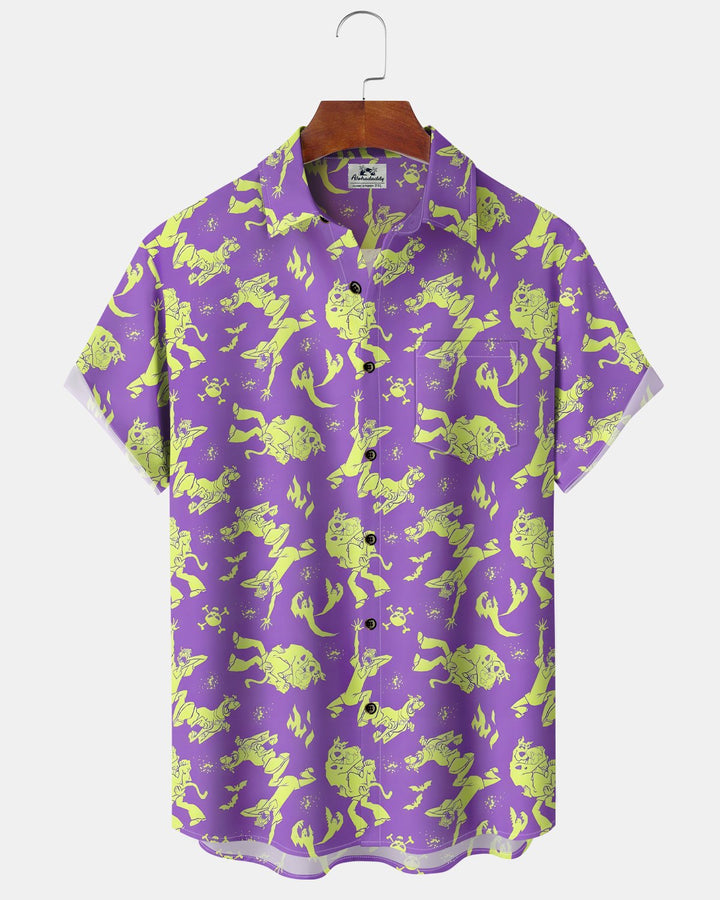 Alohadaddy® Retro Cartoon Movie Puppy Color Block Men&