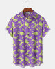 Alohadaddy® Retro Cartoon Movie Puppy Color Block Men's Short-Sleeve Shirt
