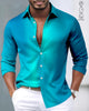 Alohadaddy® Vintage Gradient Aurora Satin Silk Men's Long-Sleeve Shirt
