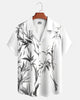 Alohadaddy® Casual Bamboo Print Artistic Button Pocket Cardigan Men's Short Sleeve Shirt Big & Tall