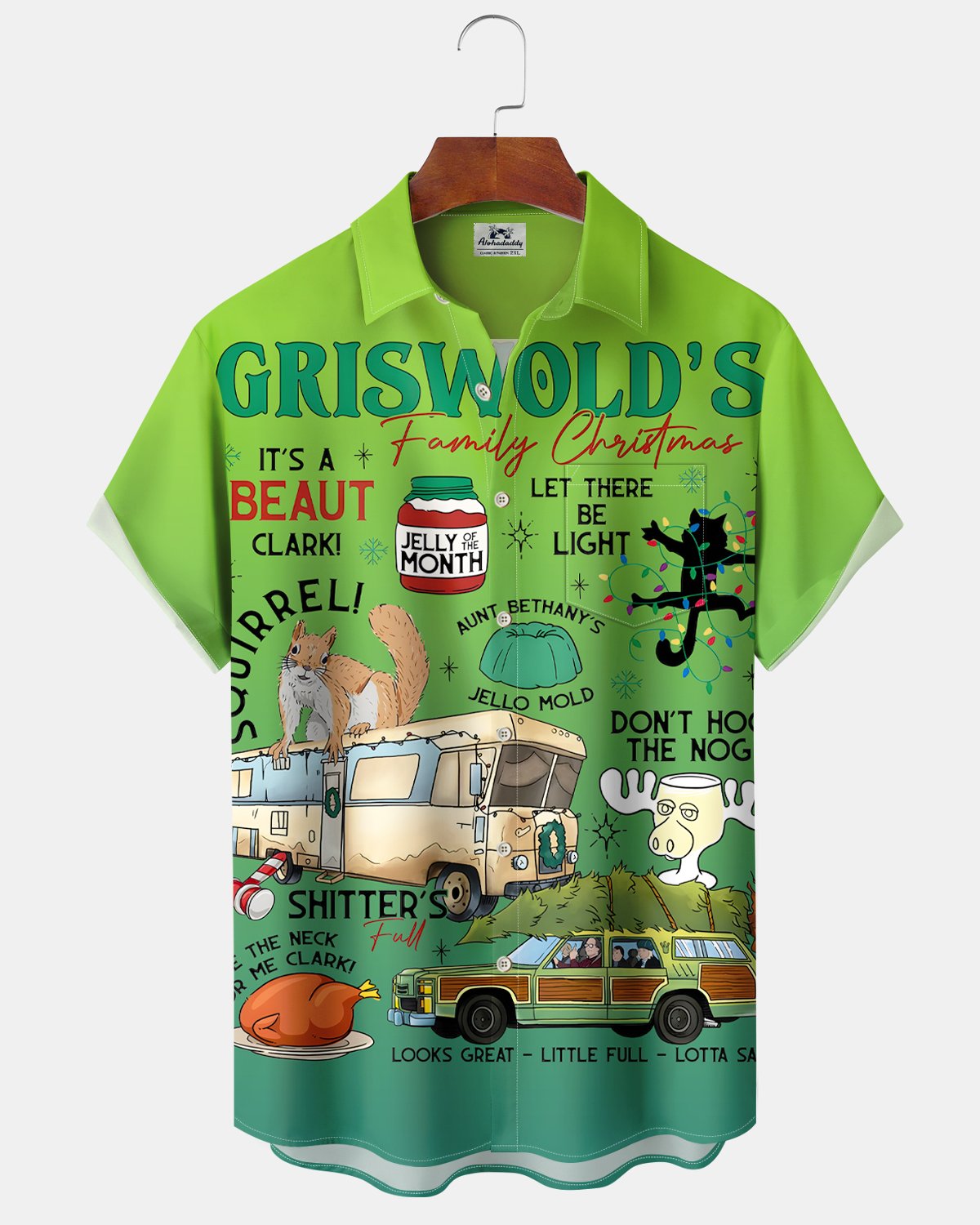 Alohadaddy® Holiday Retro Christmas Movie Cartoon Short-Sleeve Shirt