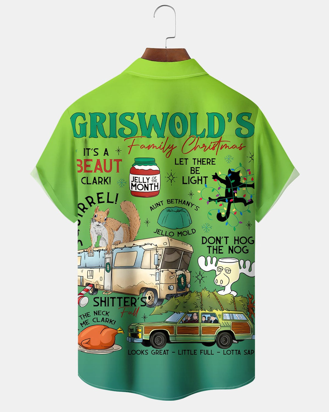 Alohadaddy® Holiday Retro Christmas Movie Cartoon Short-Sleeve Shirt