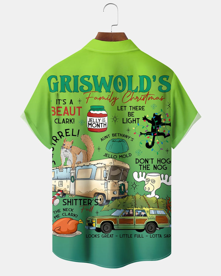 Alohadaddy® Holiday Retro Christmas Movie Cartoon Short-Sleeve Shirt