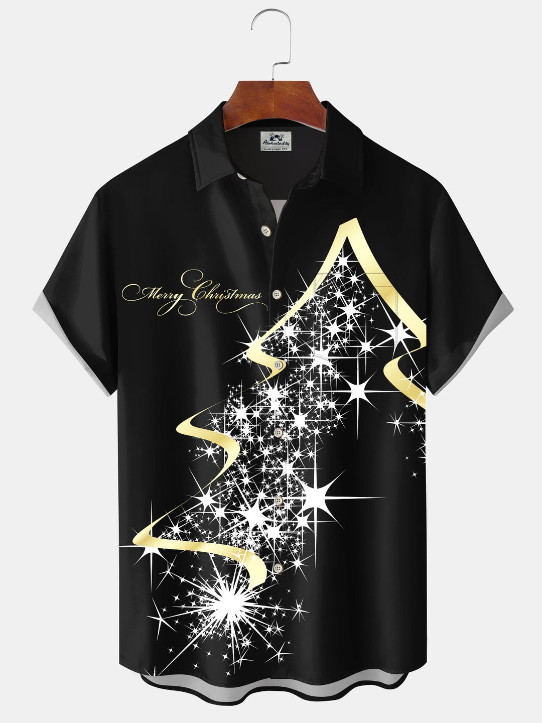 Alohadaddy Vintage Gradient Christmas Tree Lights Merry Christmas Shirt