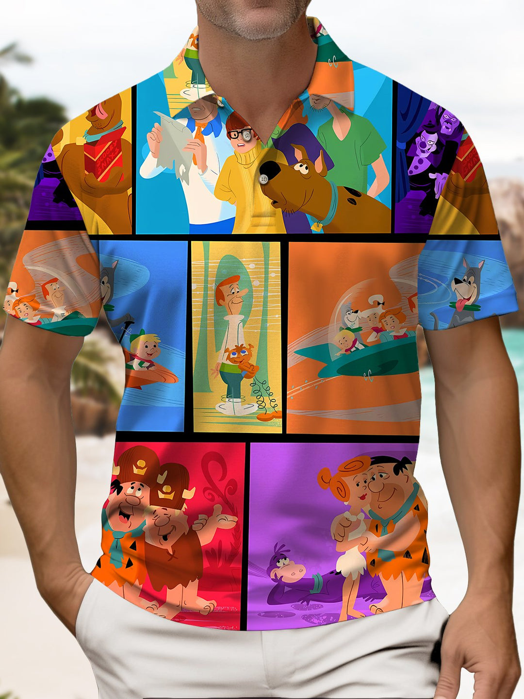 Alohadaddy® Retro Cartoon Movie Animation Short-Sleeve Polo Shirt