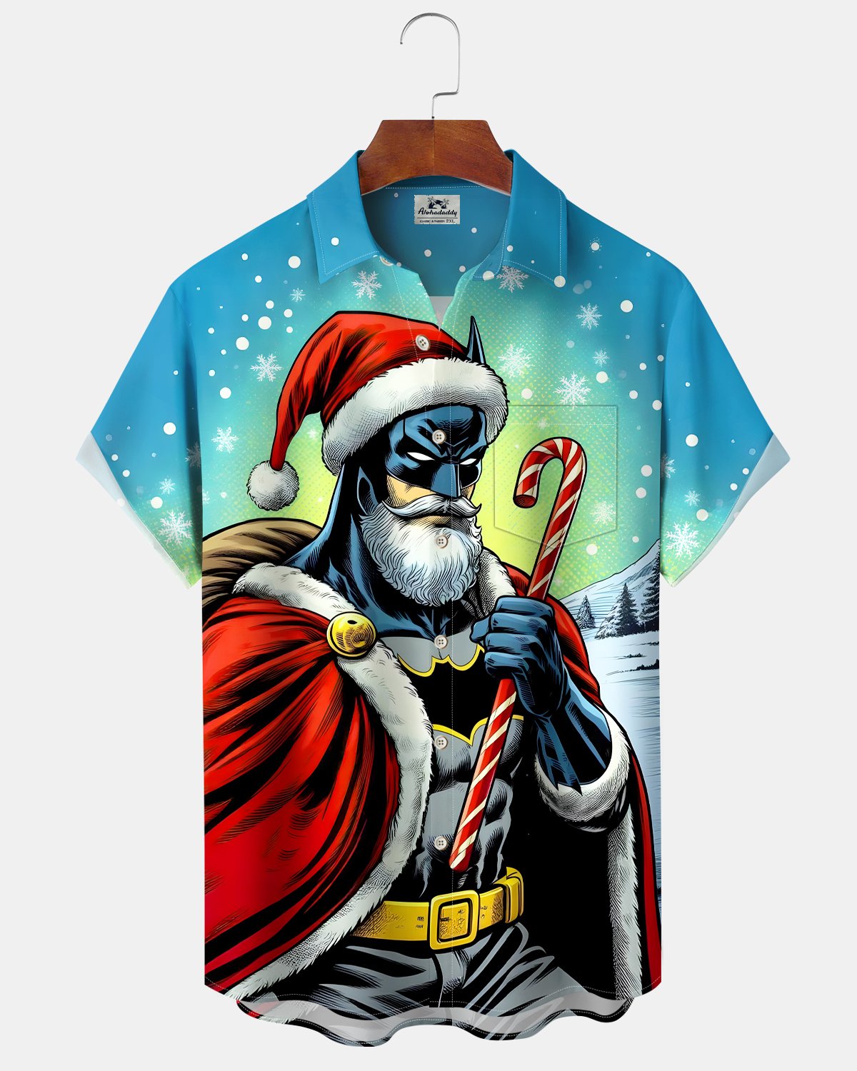 Alohadaddy® Men's Holiday Christmas Retro Cartoon Movie Short-Sleeve Shirt