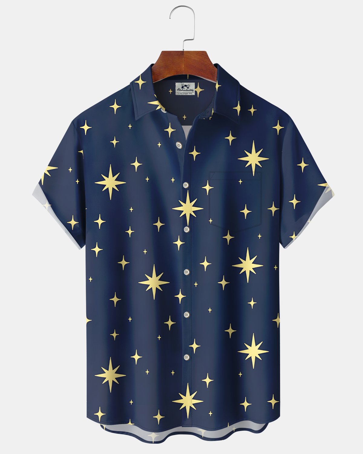 Alohadaddy® Retro Geometric Star Medieval Modern Men's Short-Sleeve Shirt