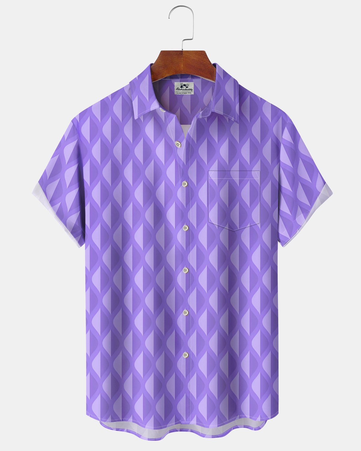 Alohadaddy® Retro Geometric Basic 3D Men's Short-Sleeve Shirt