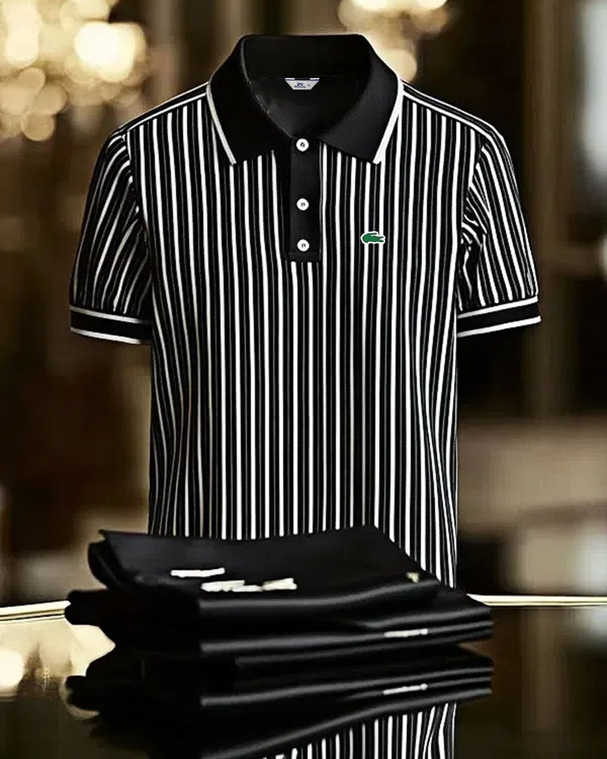Alohadaddy® Basic Casual Fashion Striped Logo Polo Shirt