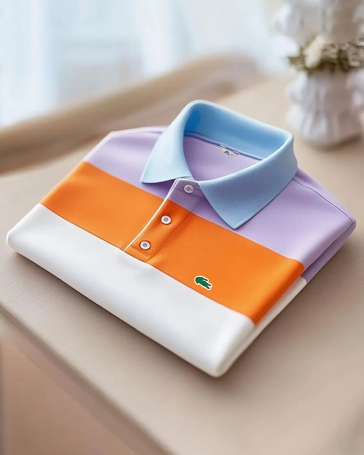 Alohadaddy® Basic Color-Blocked Striped Fashionable Everyday Short-Sleeve Polo Shirt