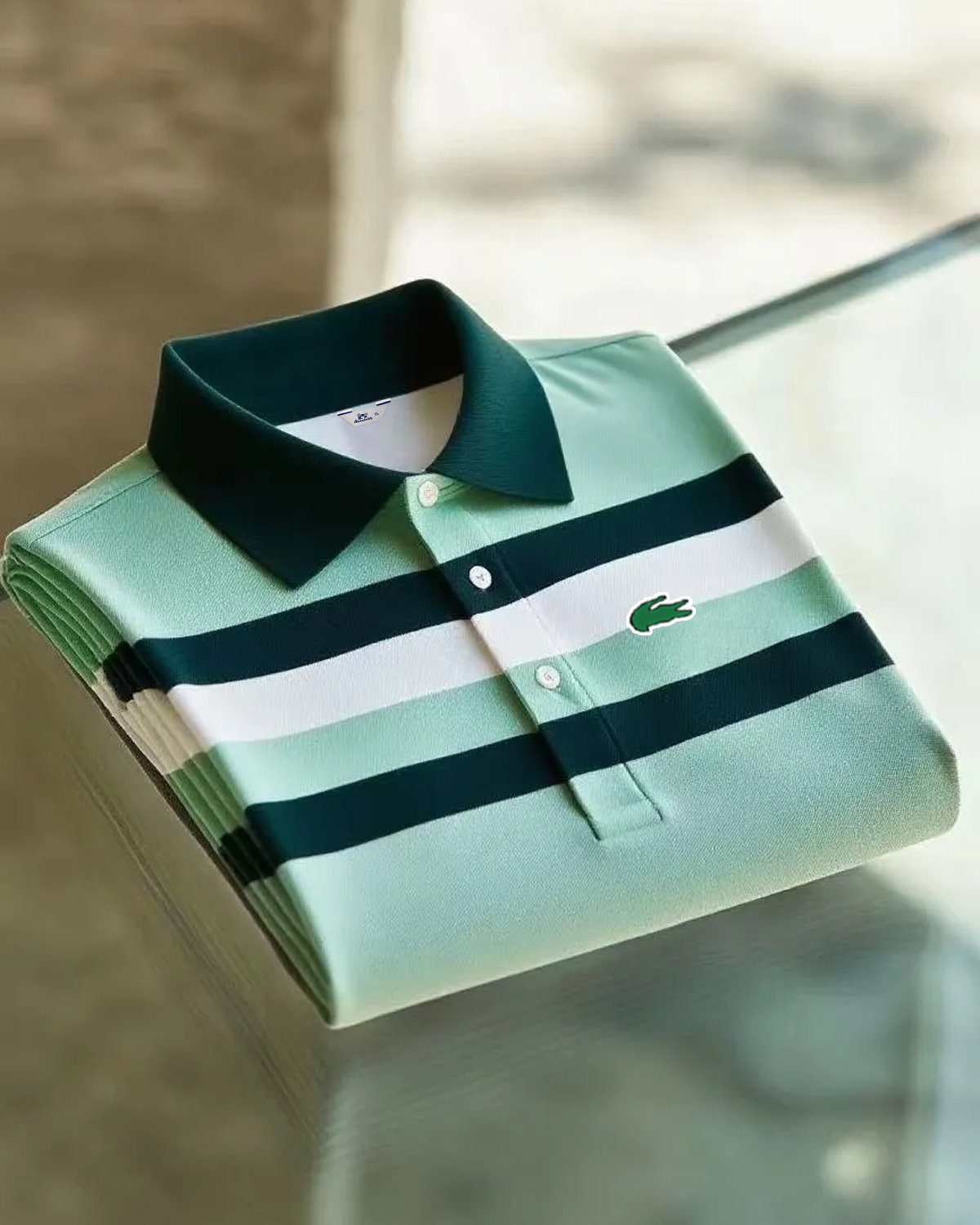 Alohadaddy® Basic Color-Blocked Striped Fashion Short-Sleeve Polo Shirt