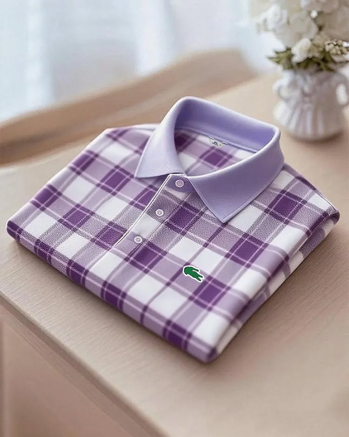 Alohadaddy® Basic Color-Blocked Plaid Fashion Short-Sleeve Polo Shirt