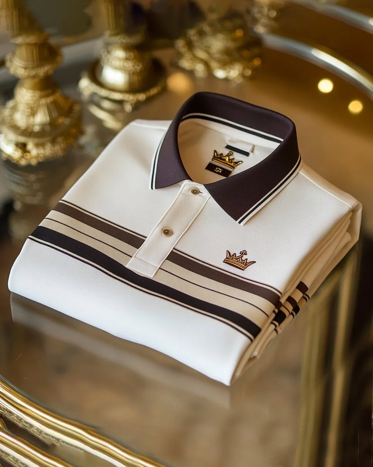 Alohadaddy® Basic Color Block Striped Men's Fashion Short-Sleeve Polo Shirt