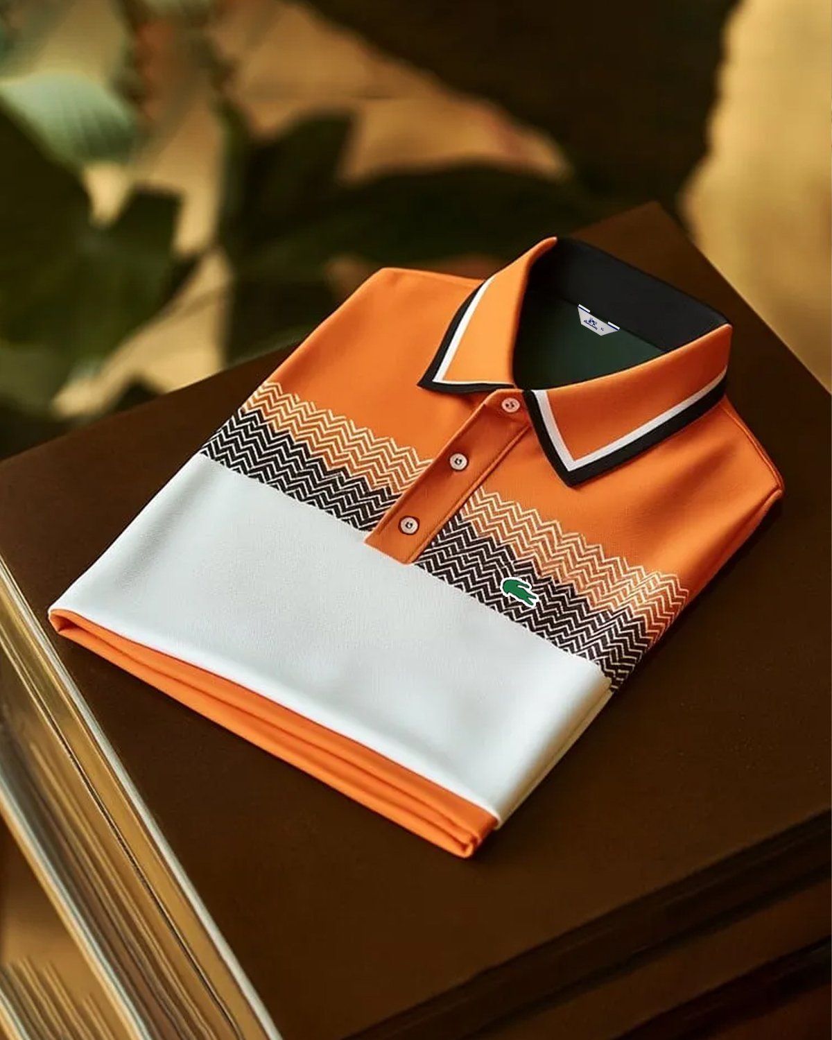 Alohadaddy® Basic Color-Blocked Geometric Stripe Men's Fashion Short-Sleeve Polo Shirt