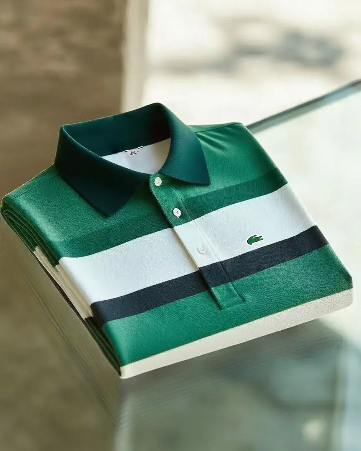 Alohadaddy® Basic Striped Color Block Men's Striped Short-Sleeve Polo Shirt