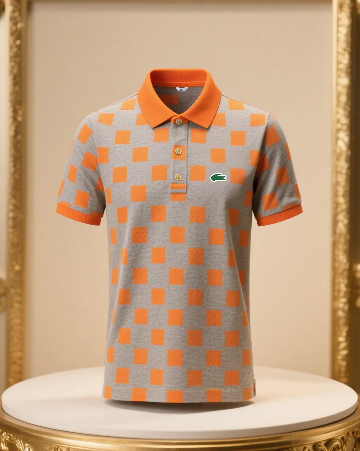 Alohadaddy® Basic Geometric Check Men's Short-Sleeve Polo Shirt