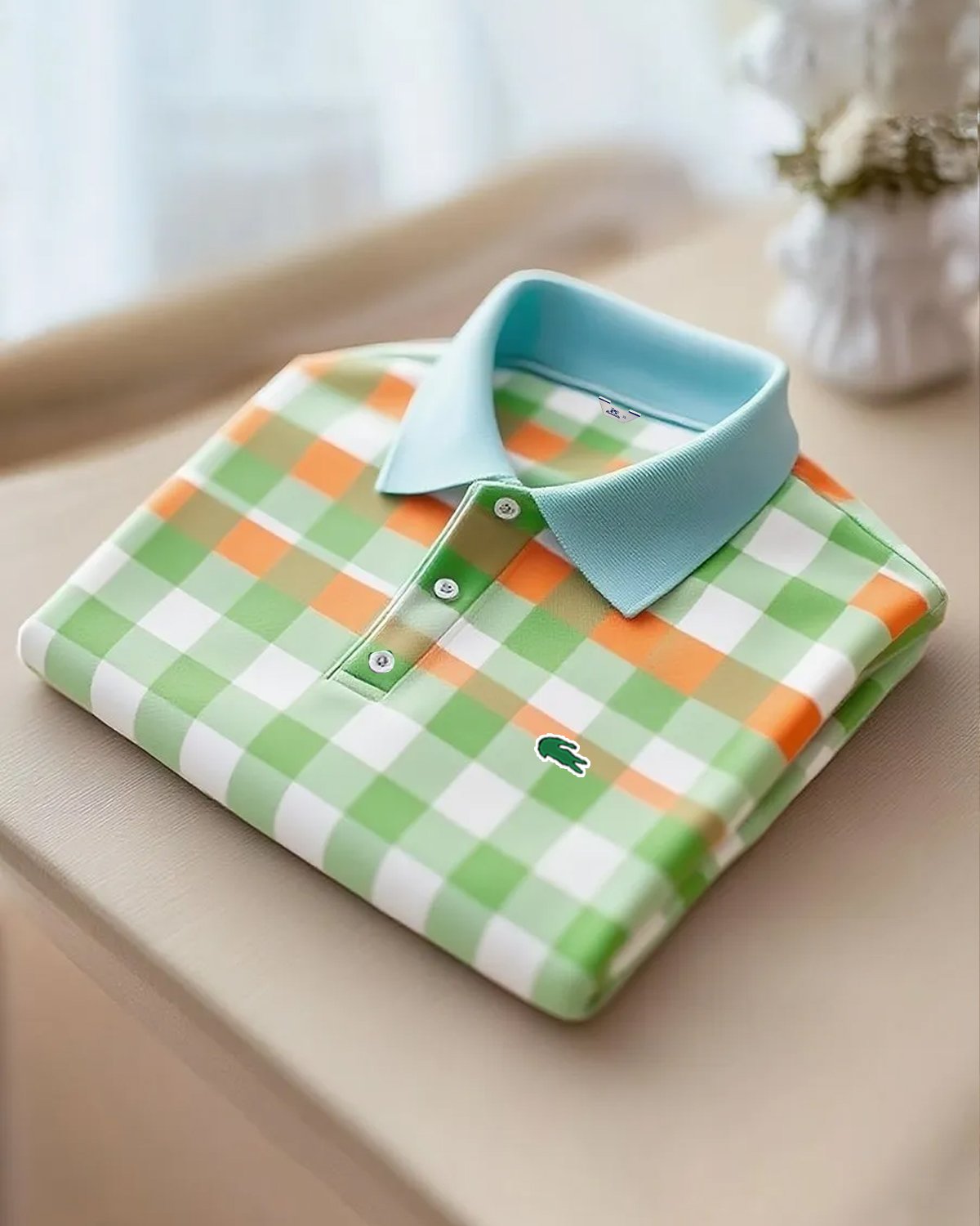 Alohadaddy® Basic Men's Color Block Plaid Classic Short-Sleeve Polo Shirt