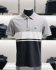 Alohadaddy® Basic Men's Color-Blocked Striped Geometric Classic Short-Sleeve Polo Shirt