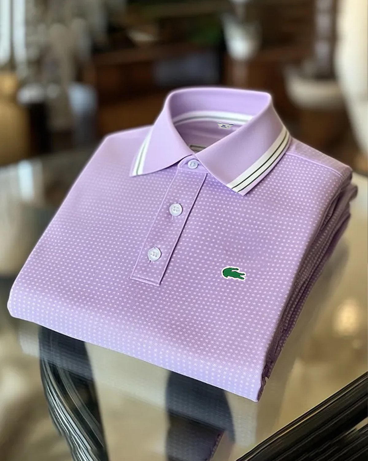 Alohadaddy® Basic Men's Geometric Polka Dot Classic Short-Sleeve Polo Shirt