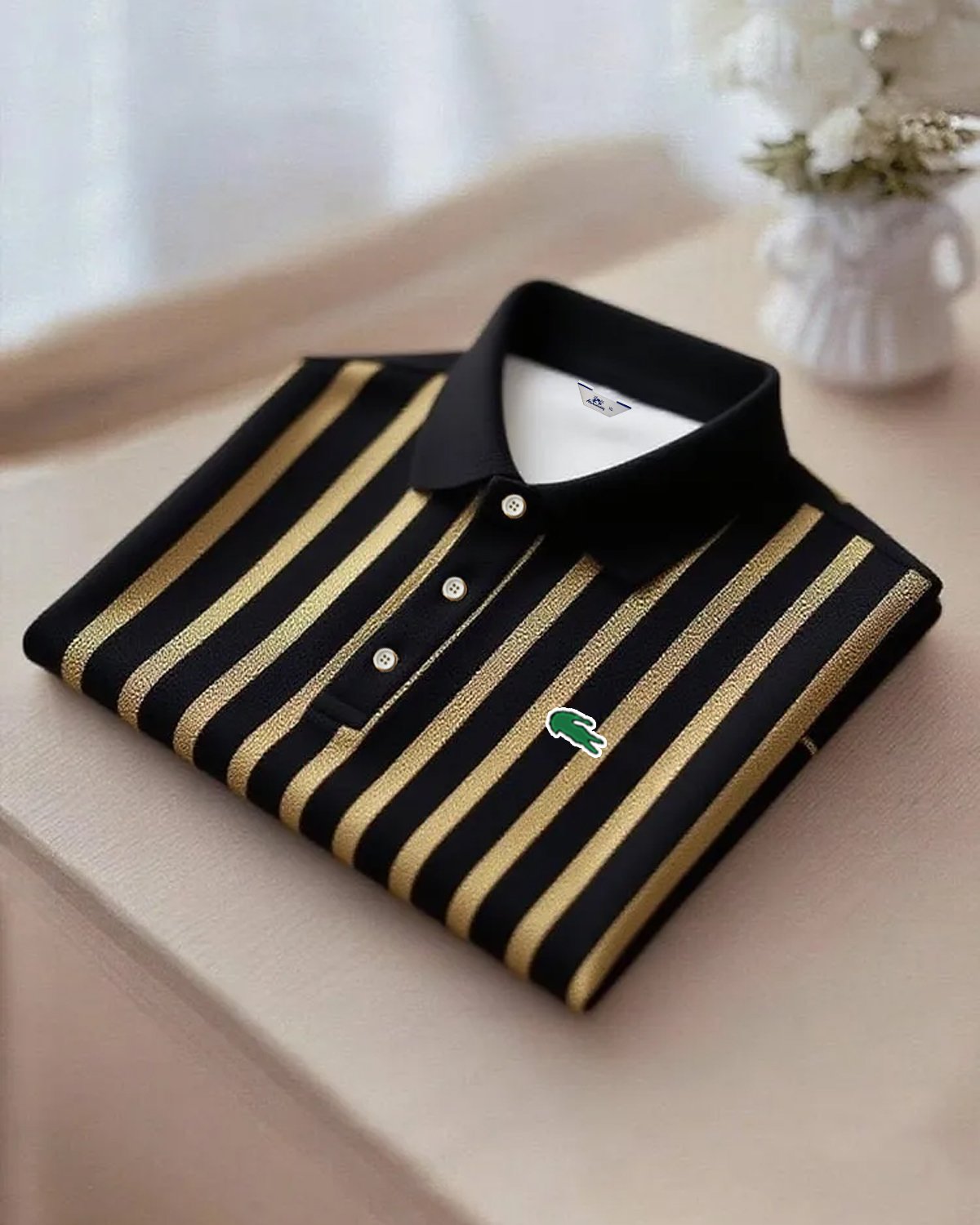 Alohadaddy® Basic Men's Striped Classic Short-Sleeve Polo Shirt