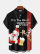 Alohadaddy Christmas Holiday Holiday Santa Claus Elk Beer Retro Bowling Shirt
