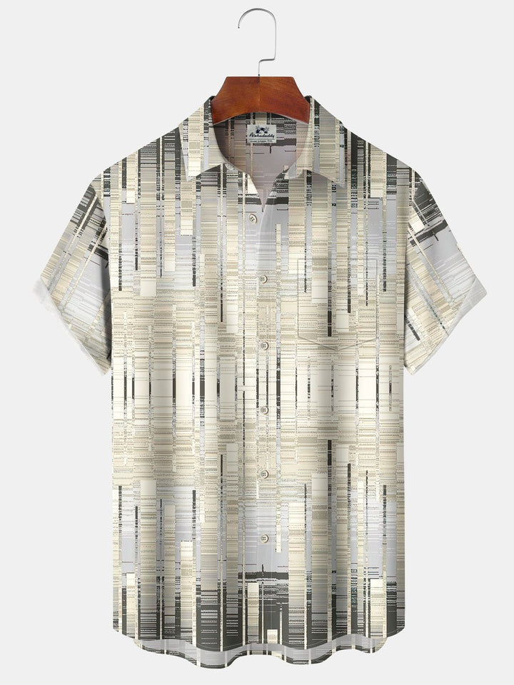 Alohadaddy Retro Geometric Gradient Short Sleeve Shirt