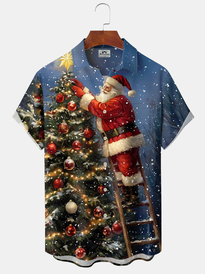 Alohadaddy Holiday Christmas 3D Christmas Tree Santa Claus Vintage Shirt