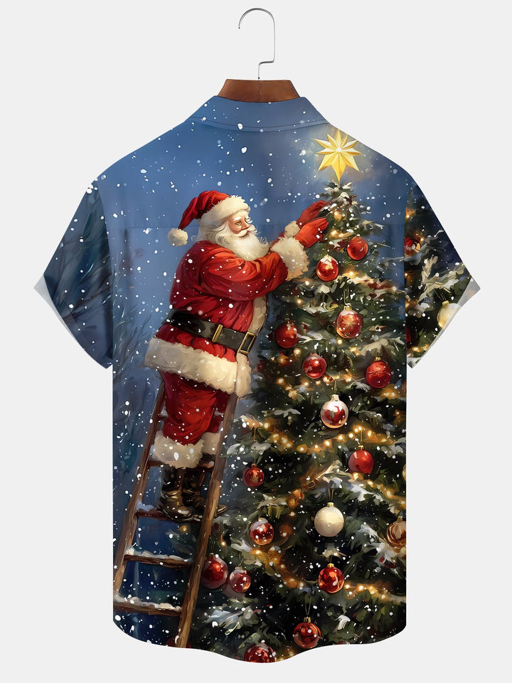 Alohadaddy Holiday Christmas 3D Christmas Tree Santa Claus Vintage Shirt